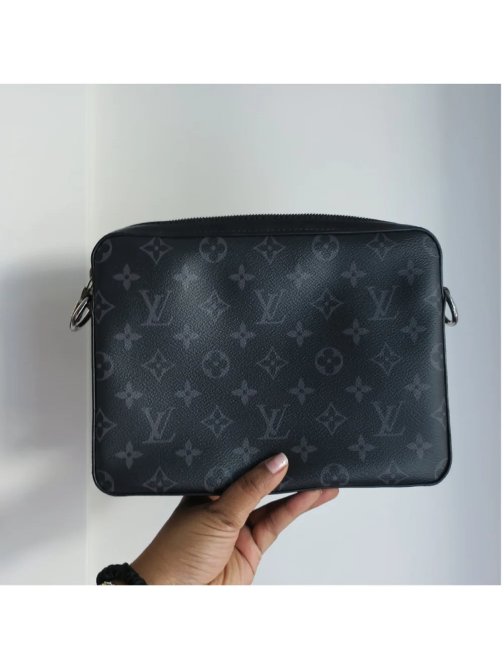 LOUIS VUITTON Monogram Eclipse Trio Large Pochette Only